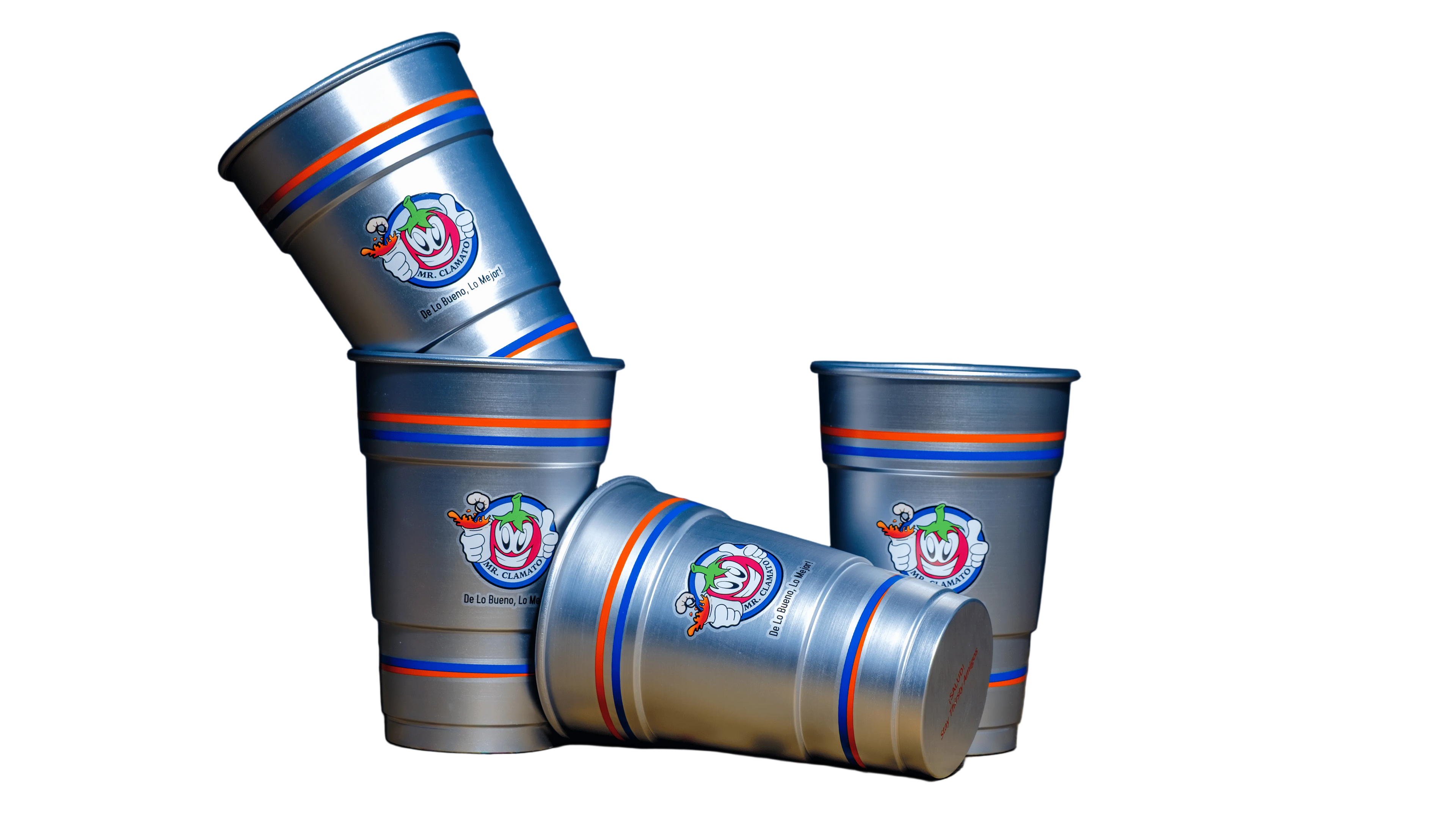 4-Pack Mr. Clamato Aluminum Ball Park Cups